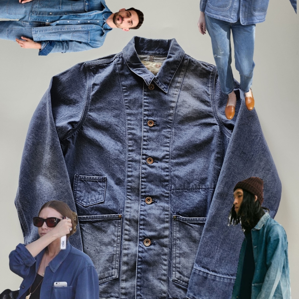 Chimala® Denim Coverall Coat / X-SMALL / BLUE PURPLE / Chore Coat Japan